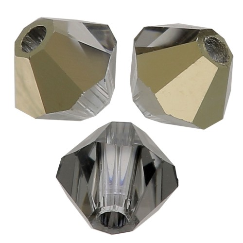 4mm Preciosa Crystal Bicones - MC Bead Rondell -Crystal Starlight Gold Half x30