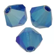 4mm Preciosa Crystal Bicones - MC Bead Rondell - Indicolite AB x30