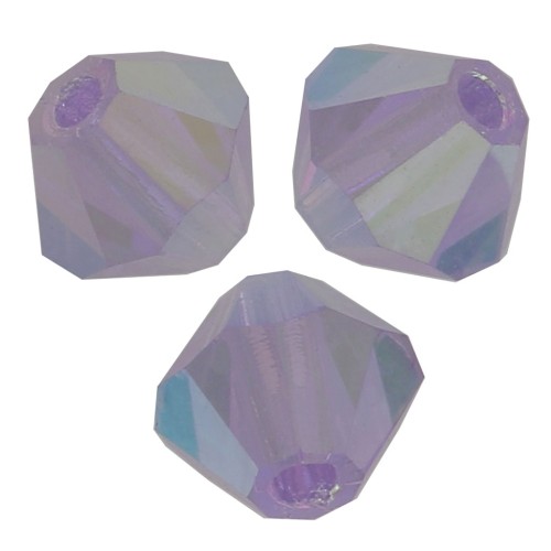 4mm Preciosa Crystal Bicones - MC Bead Rondell - Violet AB 2x x30