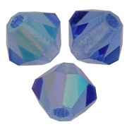 4mm Preciosa Crystal Bicones - MC Bead Rondell - Sapphire AB x30|raw }}