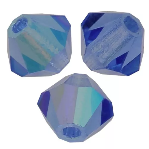 4mm Preciosa Crystal Bicones - MC Bead Rondell - Sapphire AB x30