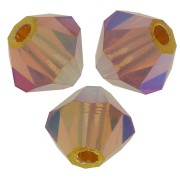 4mm Preciosa Crystal Bicones - MC Bead Rondell - Topaz AB 2x x30|raw }}