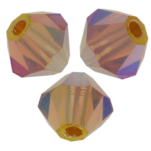 4mm Preciosa Crystal Bicones - MC Bead Rondell - Topaz AB 2x x30