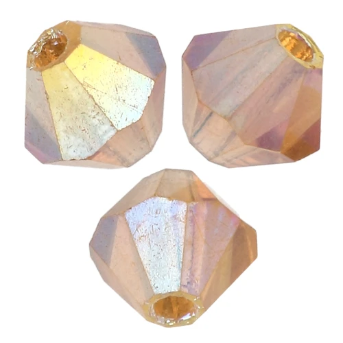 4mm Preciosa Crystal Bicones - MC Bead Rondell - Topaz AB 2x x30