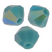 4mm Preciosa Crystal Bicones - MC Bead Rondell - Turquoise AB x30|raw }}