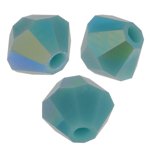 4mm Preciosa Crystal Bicones - MC Bead Rondell - Turquoise AB x30