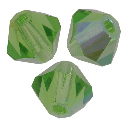 4mm Preciosa Crystal Bicones - MC Bead Rondell - Peridot AB x30