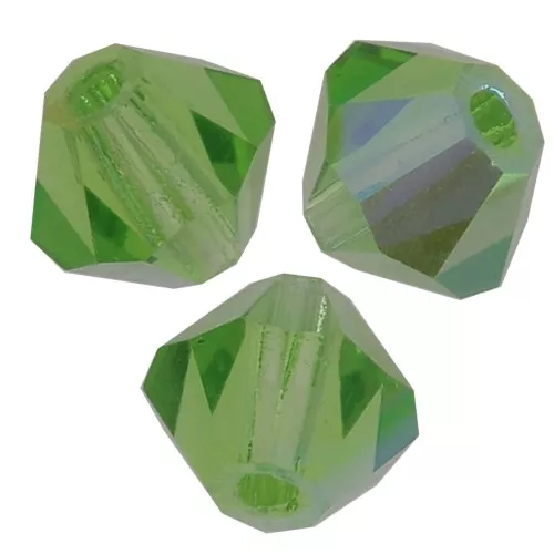4mm Preciosa Crystal Bicones - MC Bead Rondell - Peridot AB x30