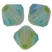 4mm Preciosa Crystal Bicones - MC Bead Rondell - Peridot AB 2x x30|raw }}