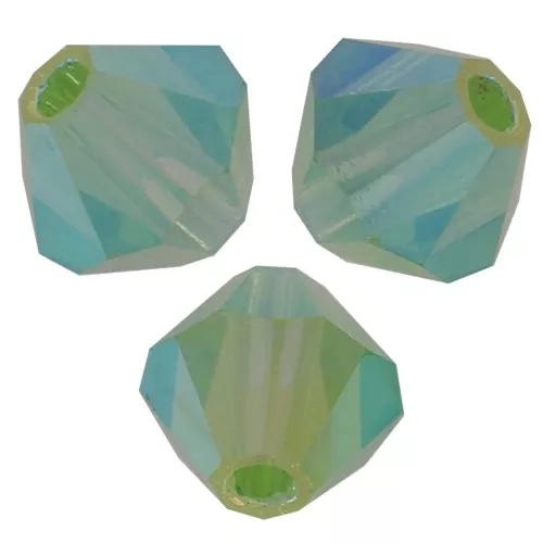 4mm Preciosa Crystal Bicones - MC Bead Rondell - Peridot AB 2x x30