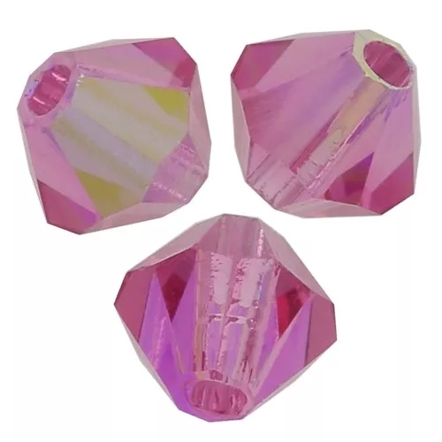 4mm Preciosa Crystal Bicones - MC Bead Rondell - Rose AB x30