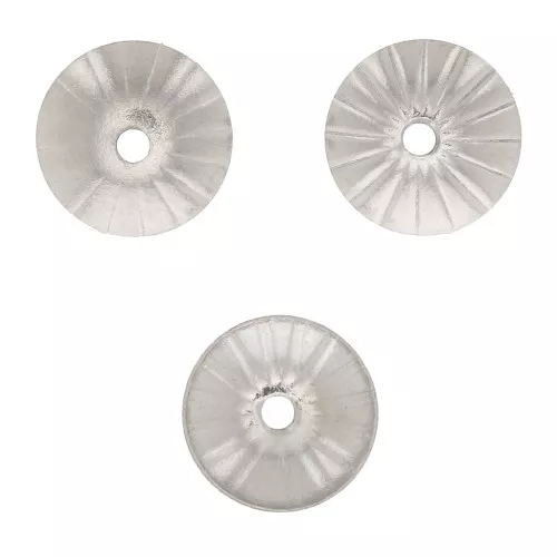 6mm Stainless steel 304 striated bead caps x10