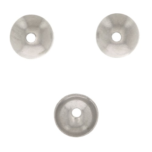 5mm Stainless steel 304 Smooth bead caps x10