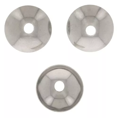 8mm Stainless steel 304 Smooth bead caps x10