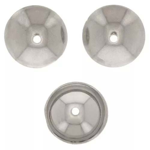 10mm Stainless steel 304 Smooth bead caps x6