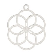 22x18mm Stainless Steel Hollow Rosace Pendant x1|raw }}