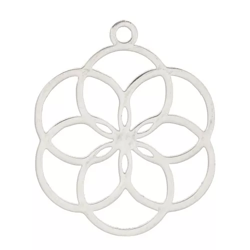 22x18mm Stainless Steel Hollow Rosace Pendant x1