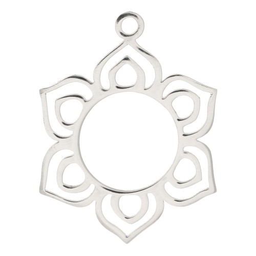 24x19mm Stainless Steel Hollow Mandala Pendant x1