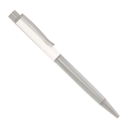 Ball-point pen to decorate with beads - resin - polymer - Silver Tone x1