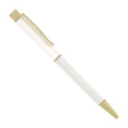 Ball-point pen to decorate with beads - resin - polymer - Gold - White x1|raw }}