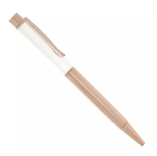 Ball-point pen to decorate with beads - resin - polymer - Rose gold x1