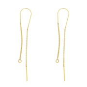 925 Sterling Silver Venetian mesh earthreads 4cm & 5cm - gold plated x2