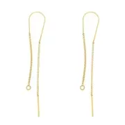 925 Sterling Silver Venetian mesh earthreads 4cm & 5cm - gold plated x2