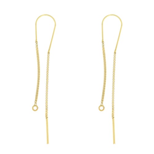 925 Sterling Silver Venetian mesh earthreads 4cm & 5cm - gold plated x2