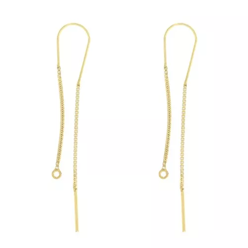 925 Sterling Silver Venetian mesh earthreads 4cm & 5cm - gold plated x2