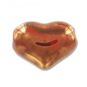 Ceramics heart 21mm Iridescent Gold Red x1|raw }}