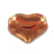 Ceramics heart 21mm Iridescent Gold Red x1