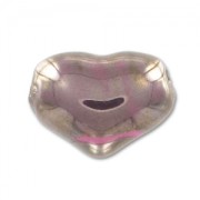 Ceramics heart 21mm Iridescent Silver Fuschia x1|raw }}