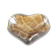 Ceramics heart 21mm Iridescent marbled Cappuccino x1