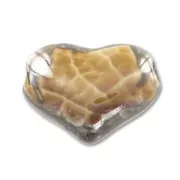 Ceramics heart 21mm Iridescent marbled Cappuccino x1