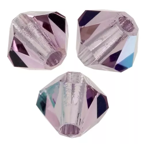 4mm Preciosa Crystal Bicones - MC Bead Rondell - Light Amethyst AB x30