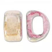 Ceramics slider 18x10mm Iridescent Forest Fuschia x1