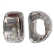 Ceramics slider 18x10mm Iridescent Cream Silver x1