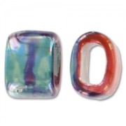 Ceramics slider 19x14mm Iridescent Red Green x1|raw }}