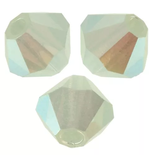 4mm Preciosa Crystal Bicones - MC Bead Rondell - Chrysolite Opal AB 2x x30