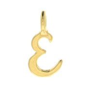 10mm alphabet letter Charm - italic font - E - 3 microns Gold Plated x1|raw }}