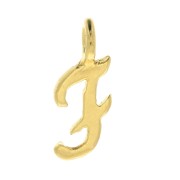 10mm alphabet letter Charm - italic font - F - 3 microns Gold Plated x1|raw }}