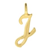 12mm alphabet letter Charm - italic font - J - 3 microns Gold Plated x1|raw }}