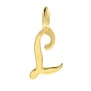 10mm alphabet letter Charm - italic font - L - 3 microns Gold Plated x1|raw }}