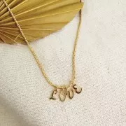 10mm alphabet letter Charm - italic font - M - 3 microns Gold Plated x1