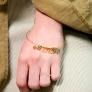 10mm alphabet letter Charm - italic font - P - 3 microns Gold Plated x1