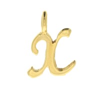 10mm alphabet letter Charm - italic font - X - 3 microns Gold Plated x1|raw }}