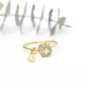 925 Sterling Silver Fine hammered ring for cabochon 6 mm - Size 57 x1