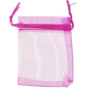 Mini Organza pouches 80x50mm Fuschia x20
