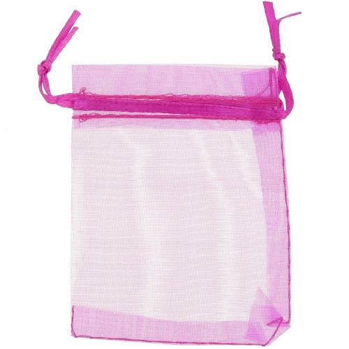 Mini Organza pouches 80x50mm Fuschia x20