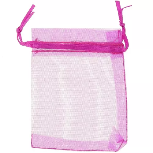 Mini Organza pouches 80x50mm Fuschia x20